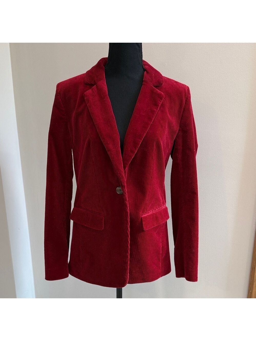 Loft women’s Red Corduroy Blazer Jacket size 2